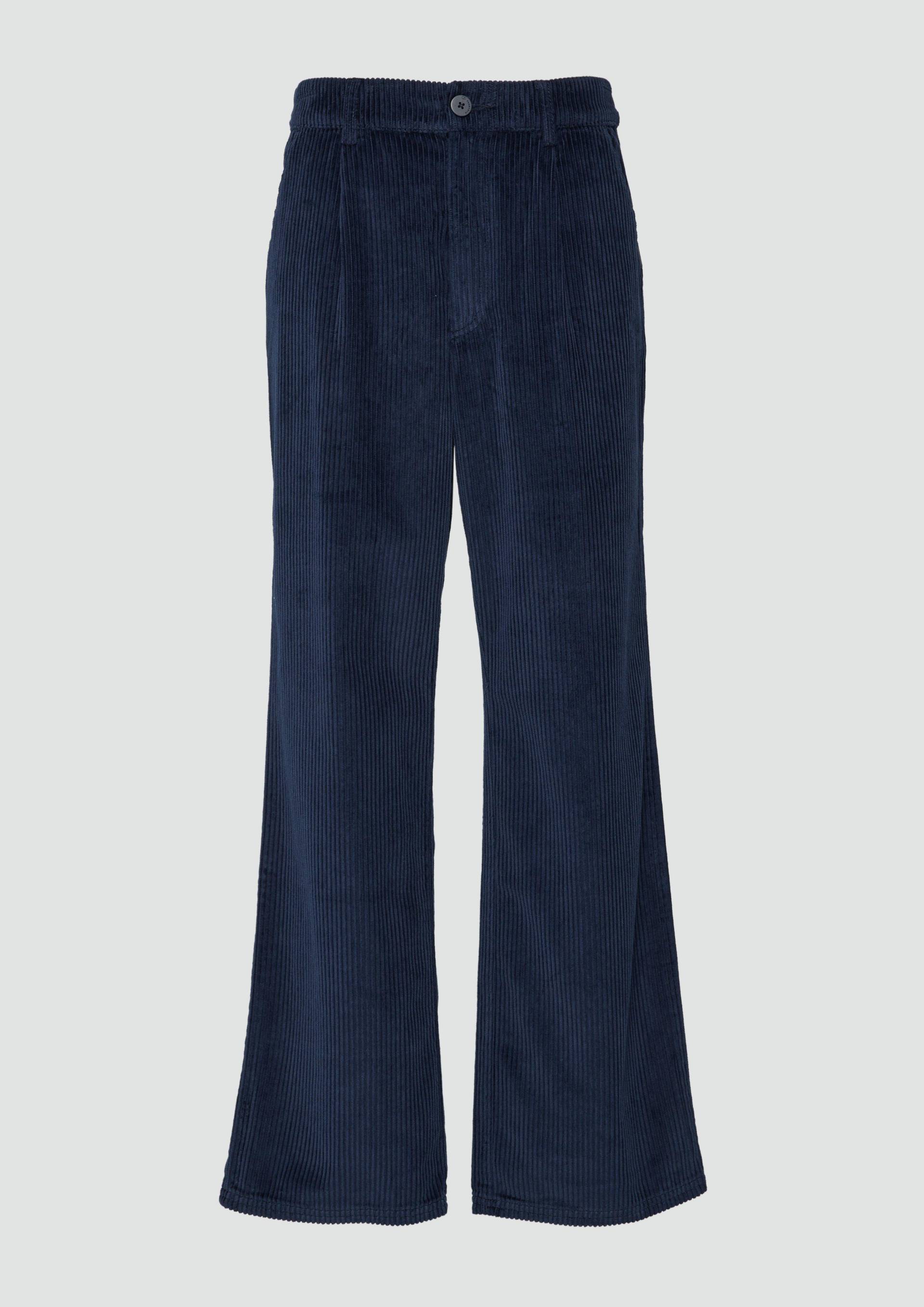 QS - Cordhose mit Straight Leg und Bundfalten, Damen, blau QS - Cordhose mit Straight Leg und Bundfalten, Damen, blau von QS