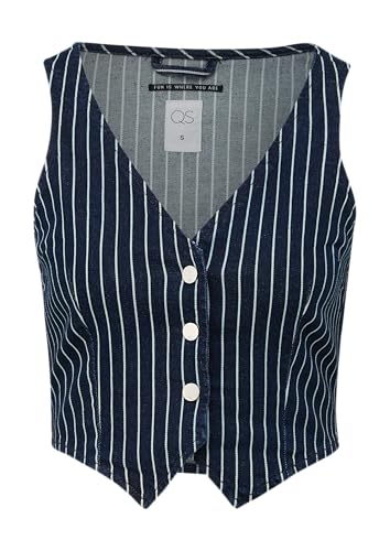 QS Damen 2143582 Jeansweste gestreift, 59Z0, X-Large von QS