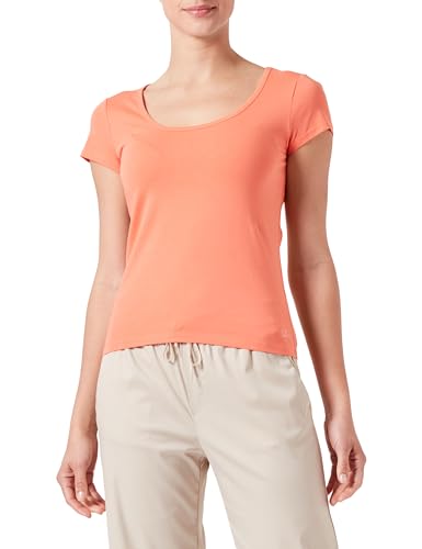 QS Damen 2144036 T-Shirt, Orange, Small von QS