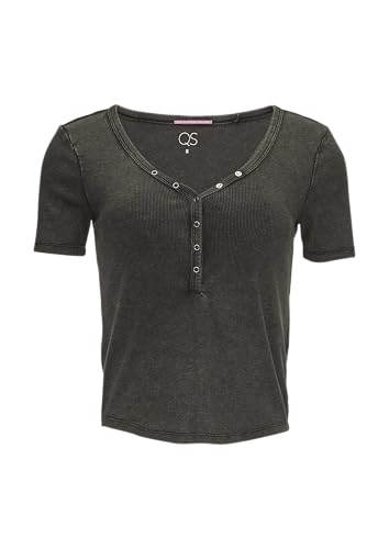 QS Damen 2147429 T-Shirt in Rippware, 9999, XXL QS Damen 2147429 T-Shirt in Rippware, 9999, XXL von QS