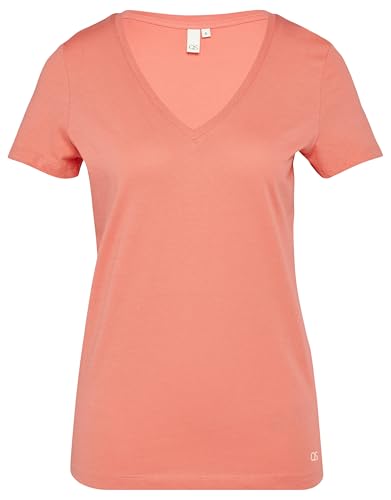 QS Damen 2162977 T-Shirt V-Neck, Koralle, XX-Large von QS