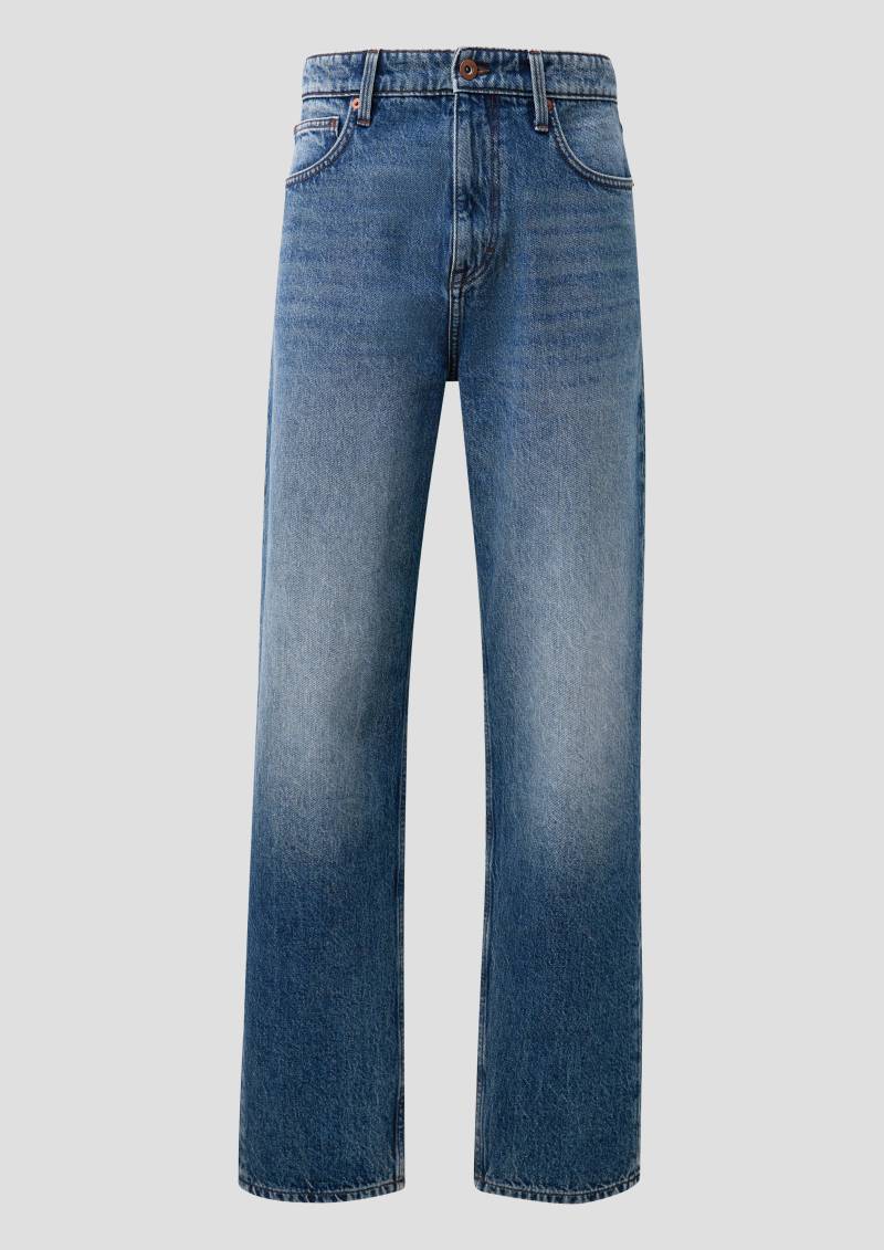 QS - Denim /Loose Fit / Mid Rise / Straight Leg, Herren, blau von QS