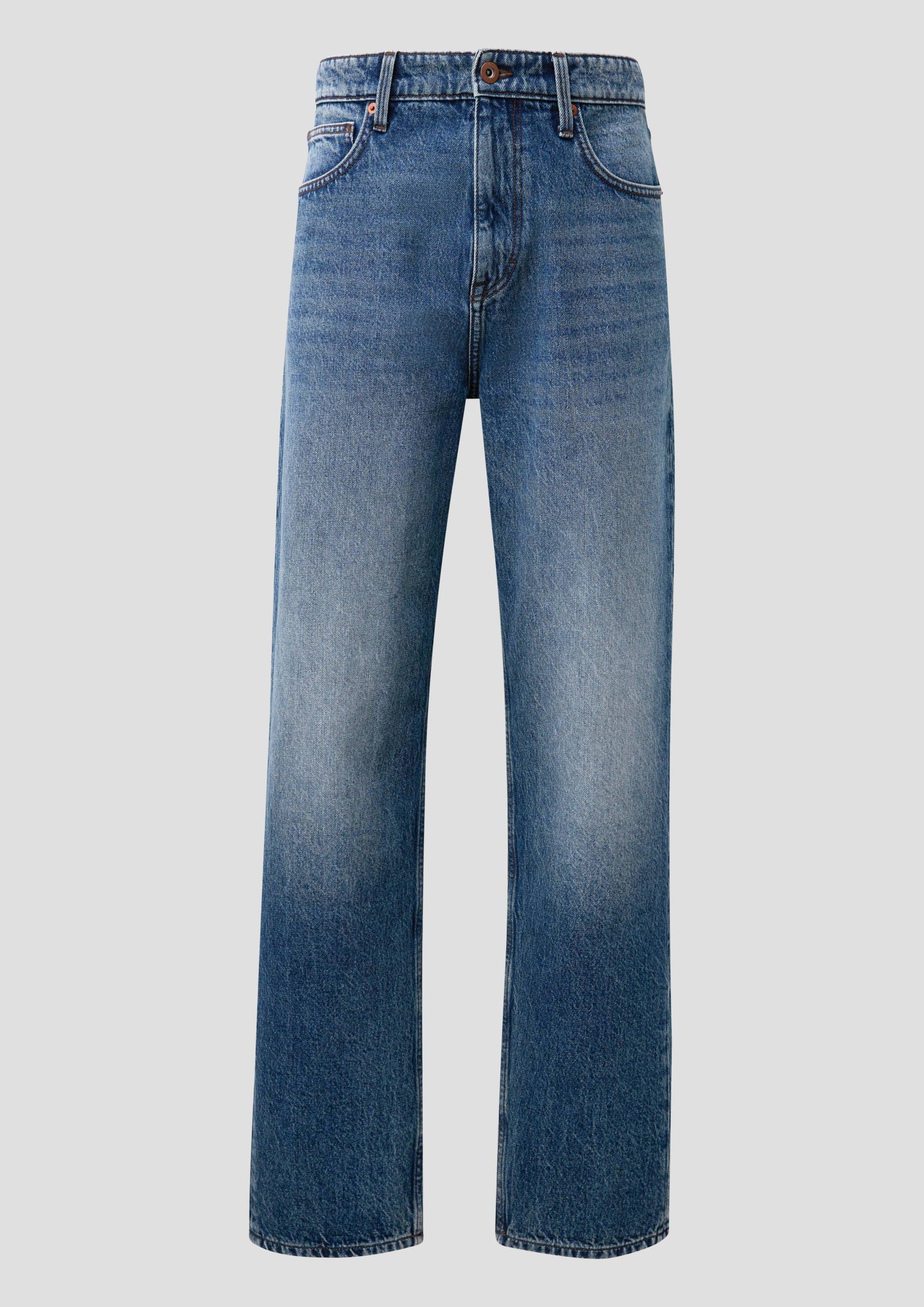QS - Denim /Loose Fit / Mid Rise / Straight Leg, Herren, blau von QS