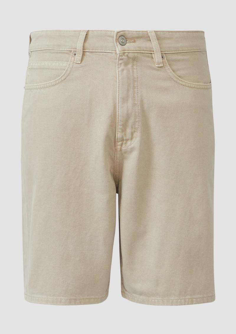 QS - Denim-Shorts / Loose Fit / Mid Rise / Wide Leg, Herren, Beige von QS