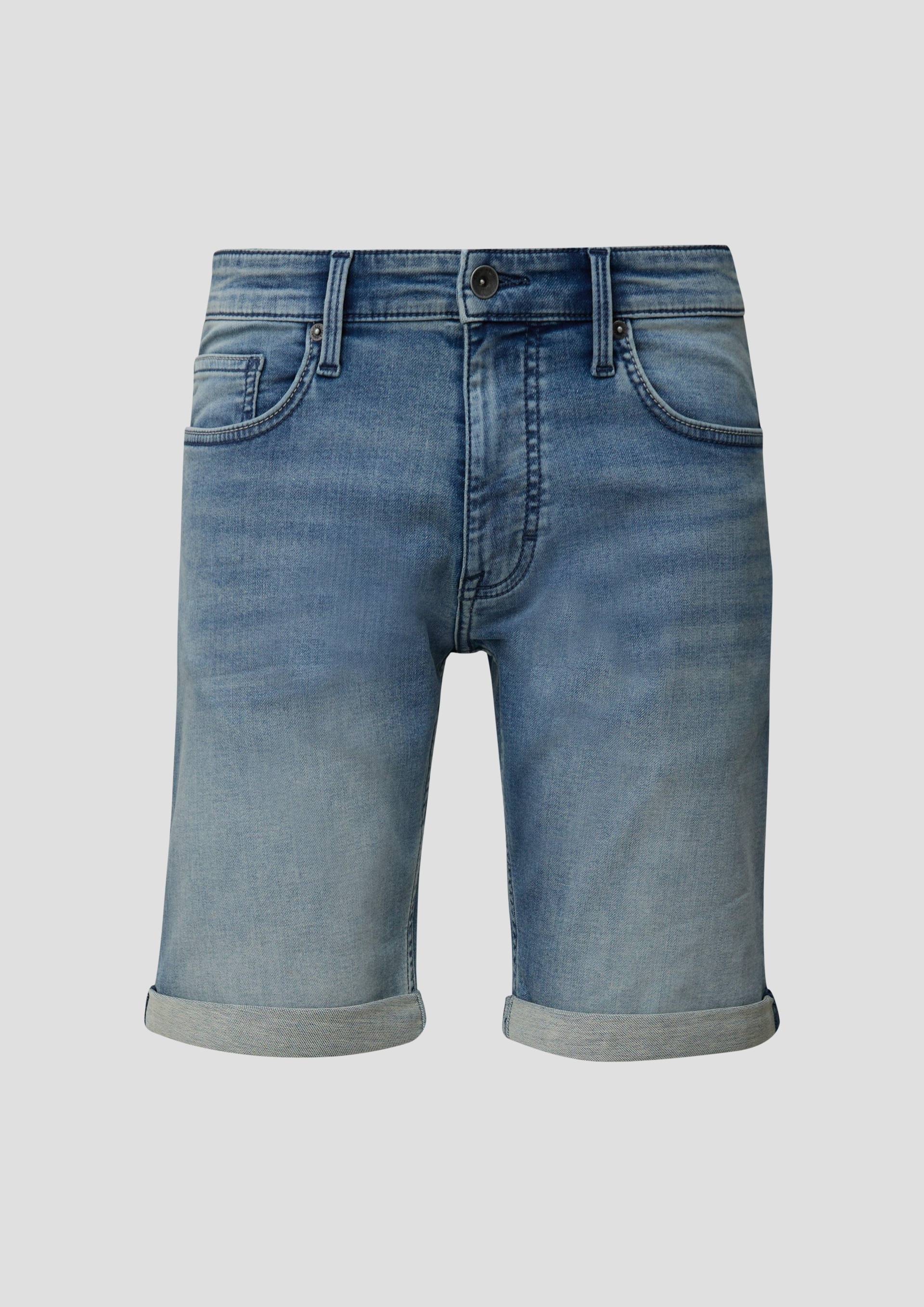 QS - Denim-Shorts mit fixiertem Umschlag, Herren, blau von QS