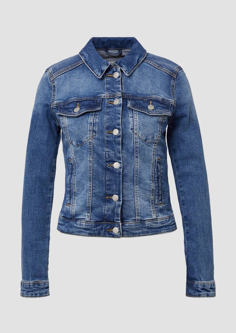 QS - Denimjacke in authentischer Waschung, Damen, blau von QS