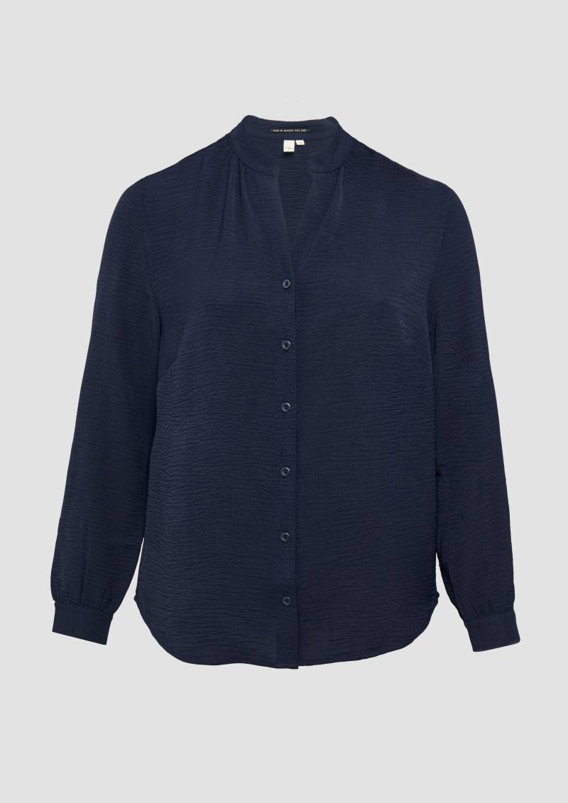 QS - Durchgeknöpfte Bluse aus Crêpe, Damen, blau QS - Durchgeknöpfte Bluse aus Crêpe, Damen, blau von QS