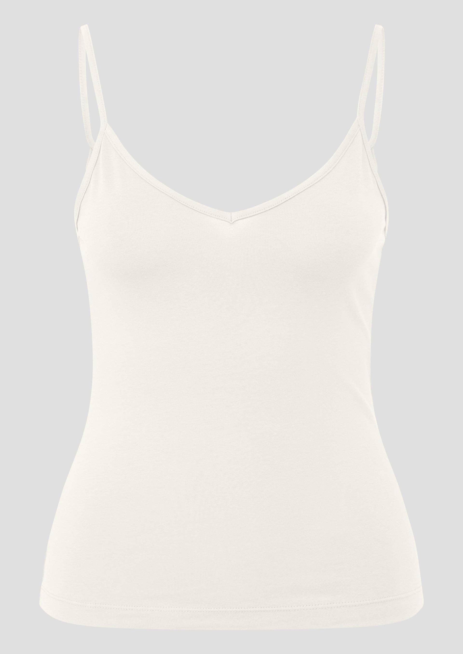 QS - Elastisches Spaghettiträgertop, Damen, creme von QS