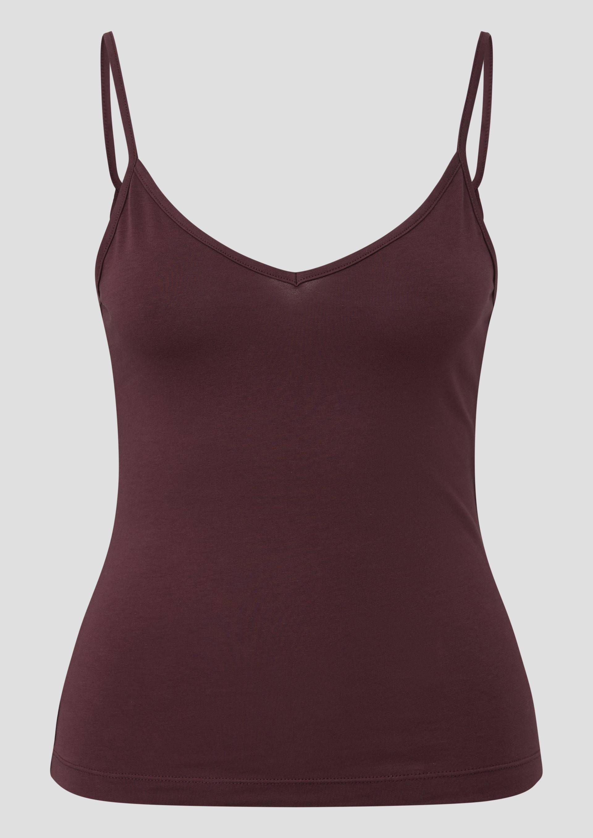 QS - Elastisches Spaghettiträgertop, Damen, rot von QS