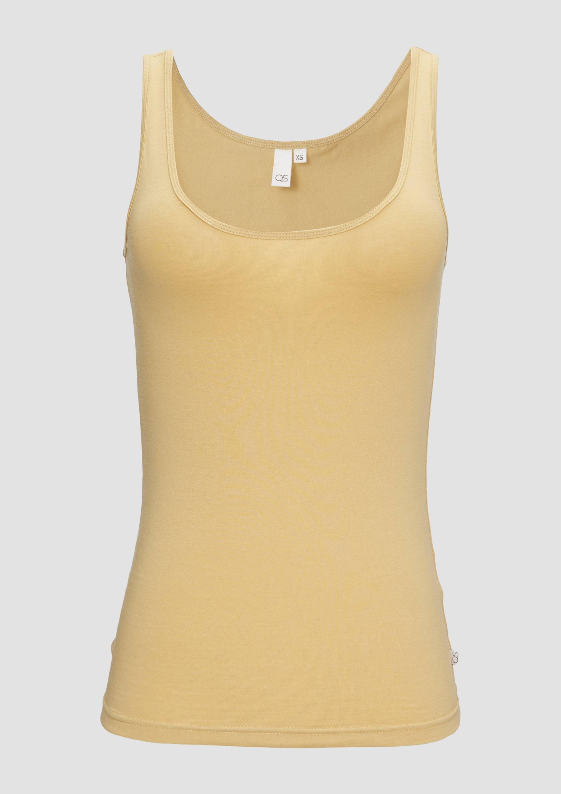 QS - Eng geschnittenes Jerseytop, Damen, gelb von QS