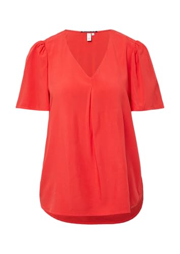 QS Feminine Kurzarmbluse aus Viskose rot 42 von QS