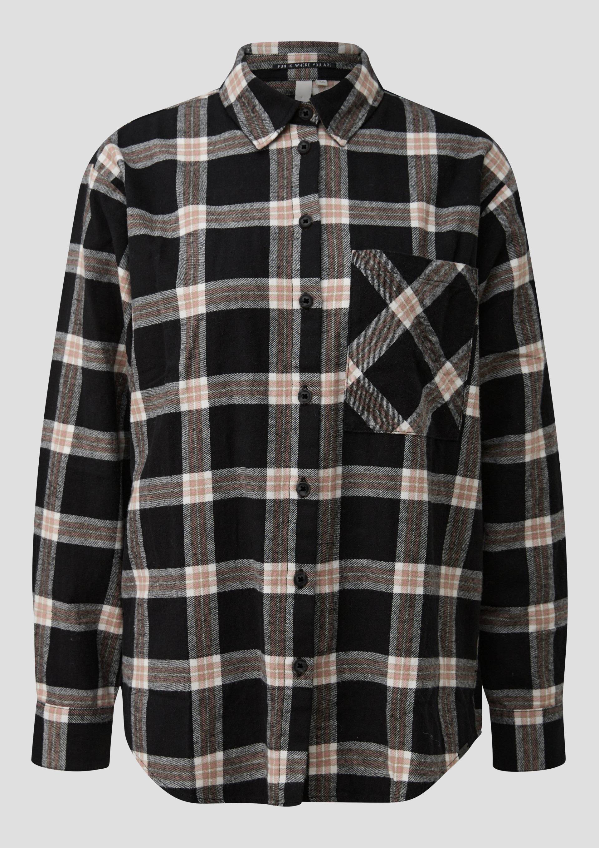 QS - Flanellhemd mit Karomuster, Damen, schwarz QS - Flanellhemd mit Karomuster, Damen, schwarz von QS