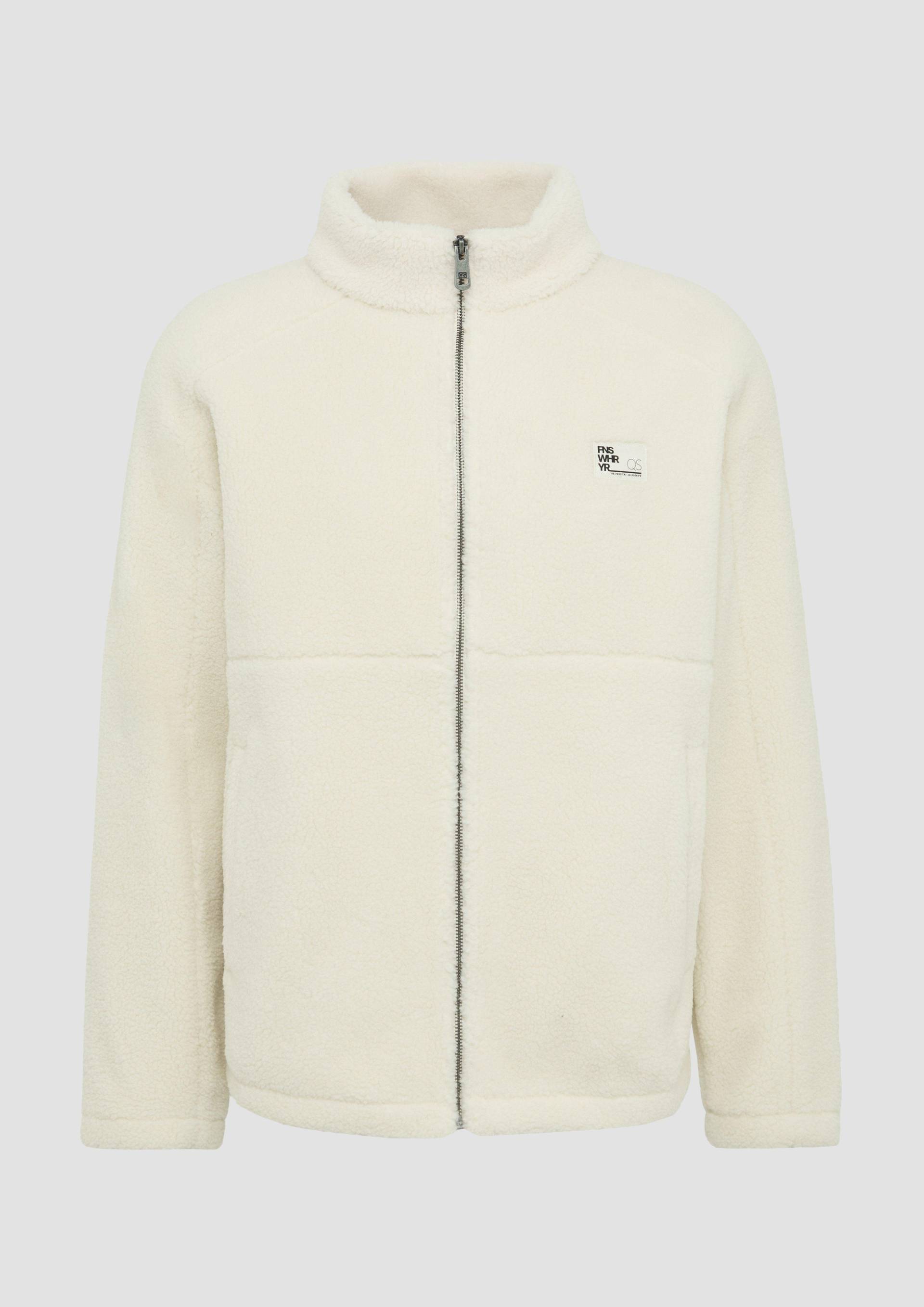 QS - Fleecejacke aus Teddy-Plüsch, Herren, Beige von QS