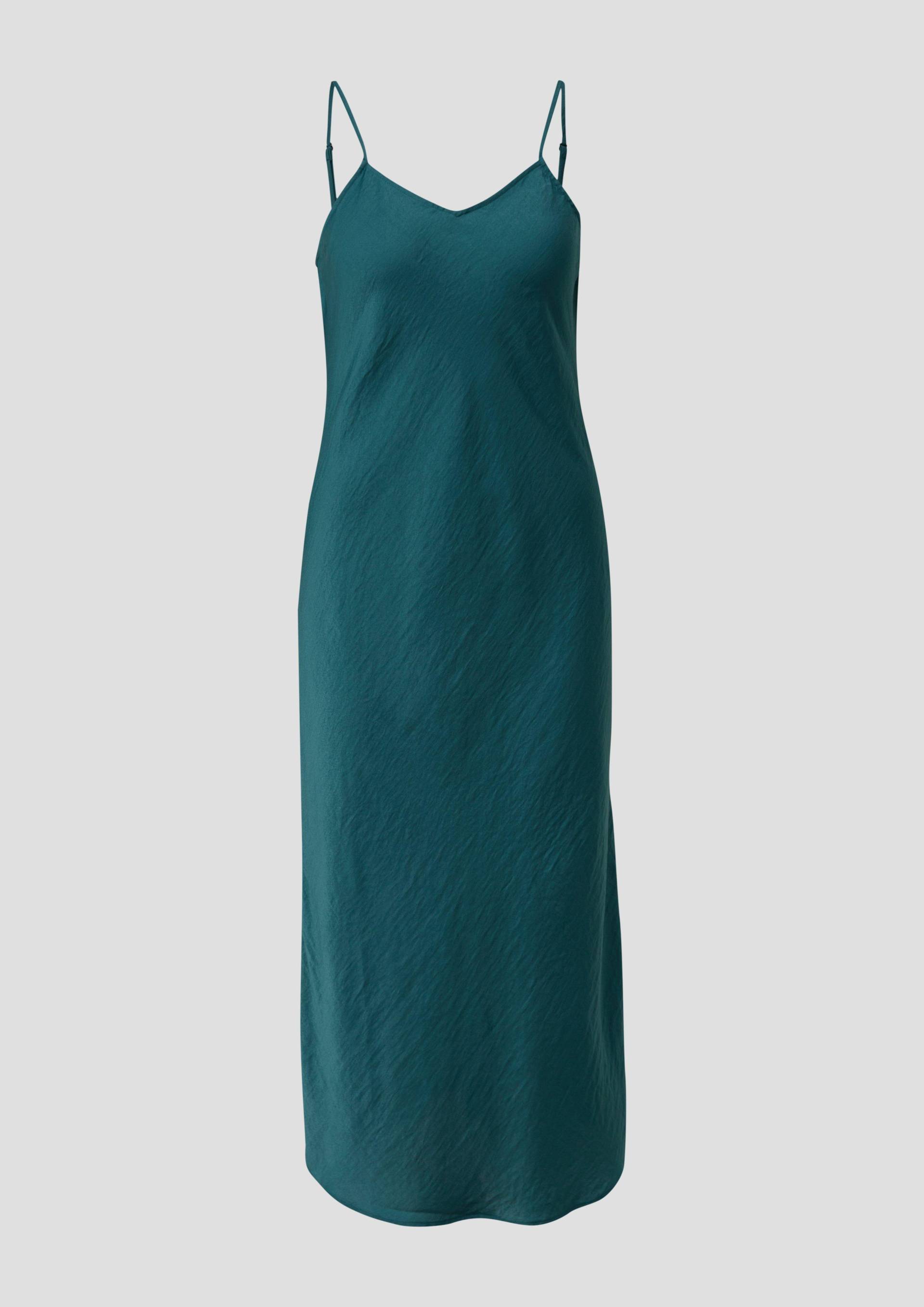 QS - Fließendes Satinkleid mit Spaghetti-Trägern, Damen, Blau QS - Fließendes Satinkleid mit Spaghetti-Trägern, Damen, Blau von QS