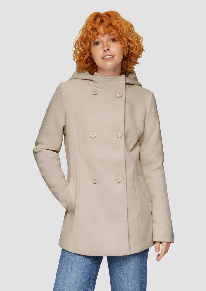 QS Funktionsjacke Outdoor-Jacke Jacke mit Kapuze in Wolloptik von QS