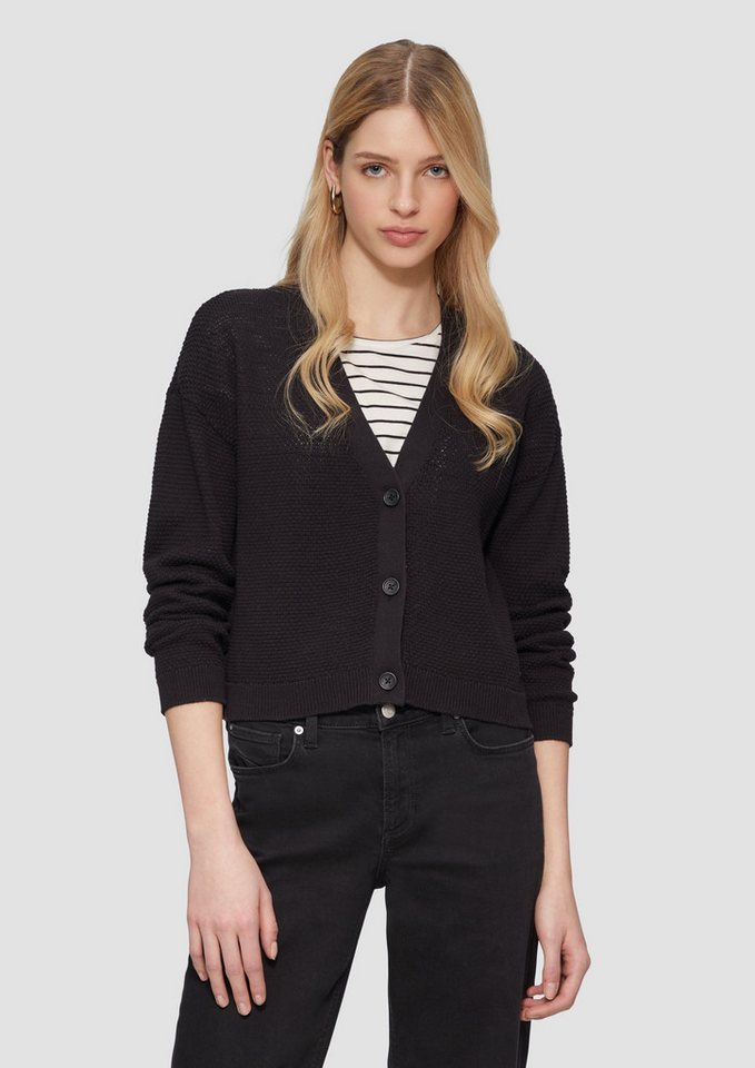 QS Funktionsjacke Strickjacke mit Strukturmuster und Knöpfen von QS