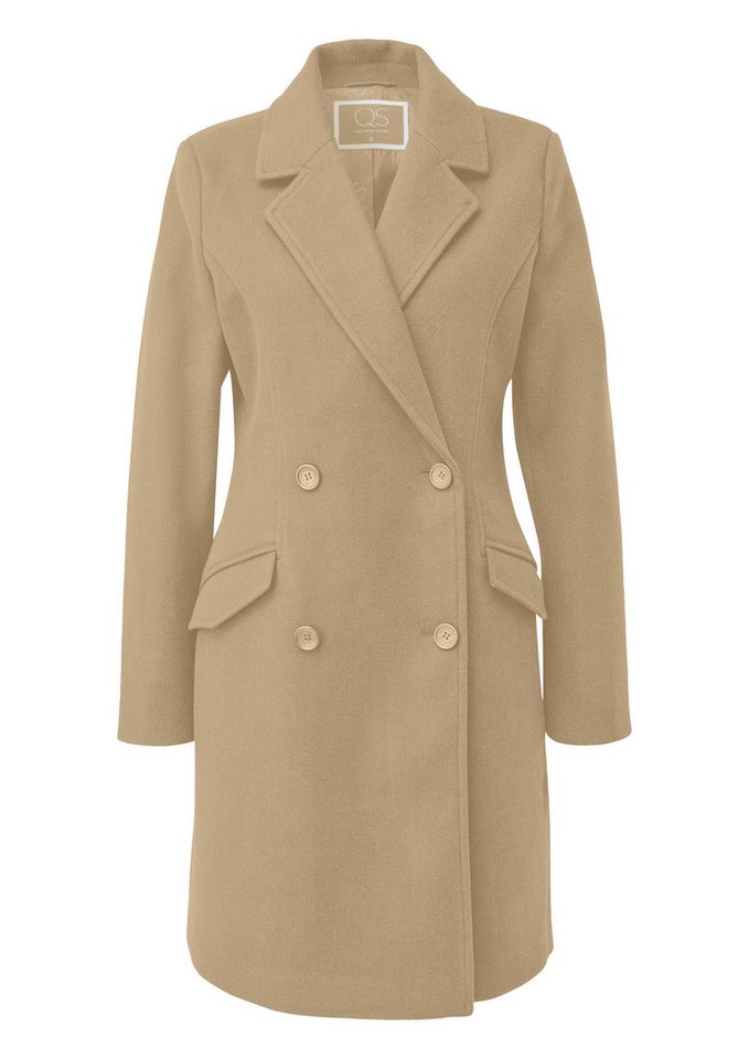 QS Funktionsmantel Outdoor-Mantel Taillierter Mantel in Wolloptik von QS