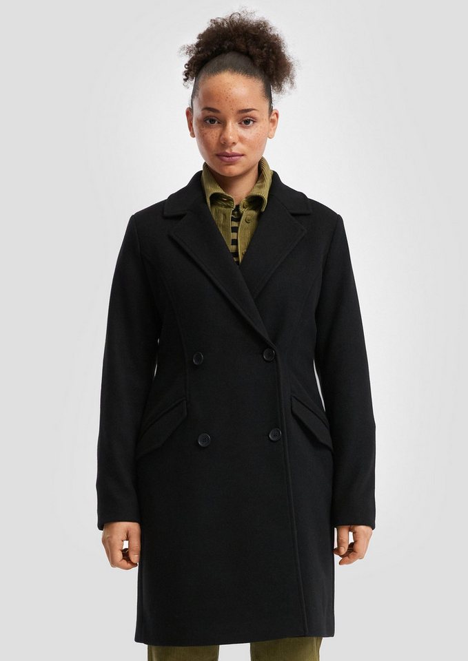 QS Funktionsmantel Outdoor-Mantel Taillierter Mantel in Wolloptik von QS