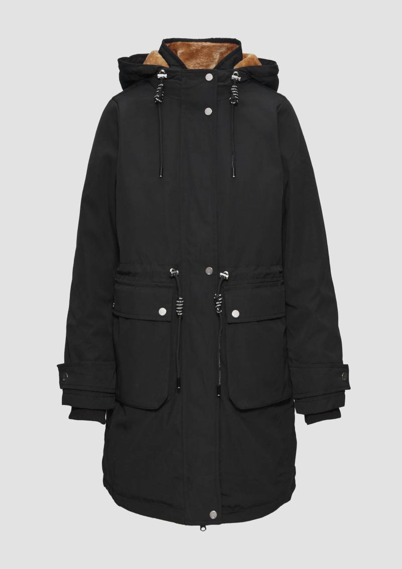 QS - Gefütterter Parka mit Kapuze, Damen, schwarz von QS