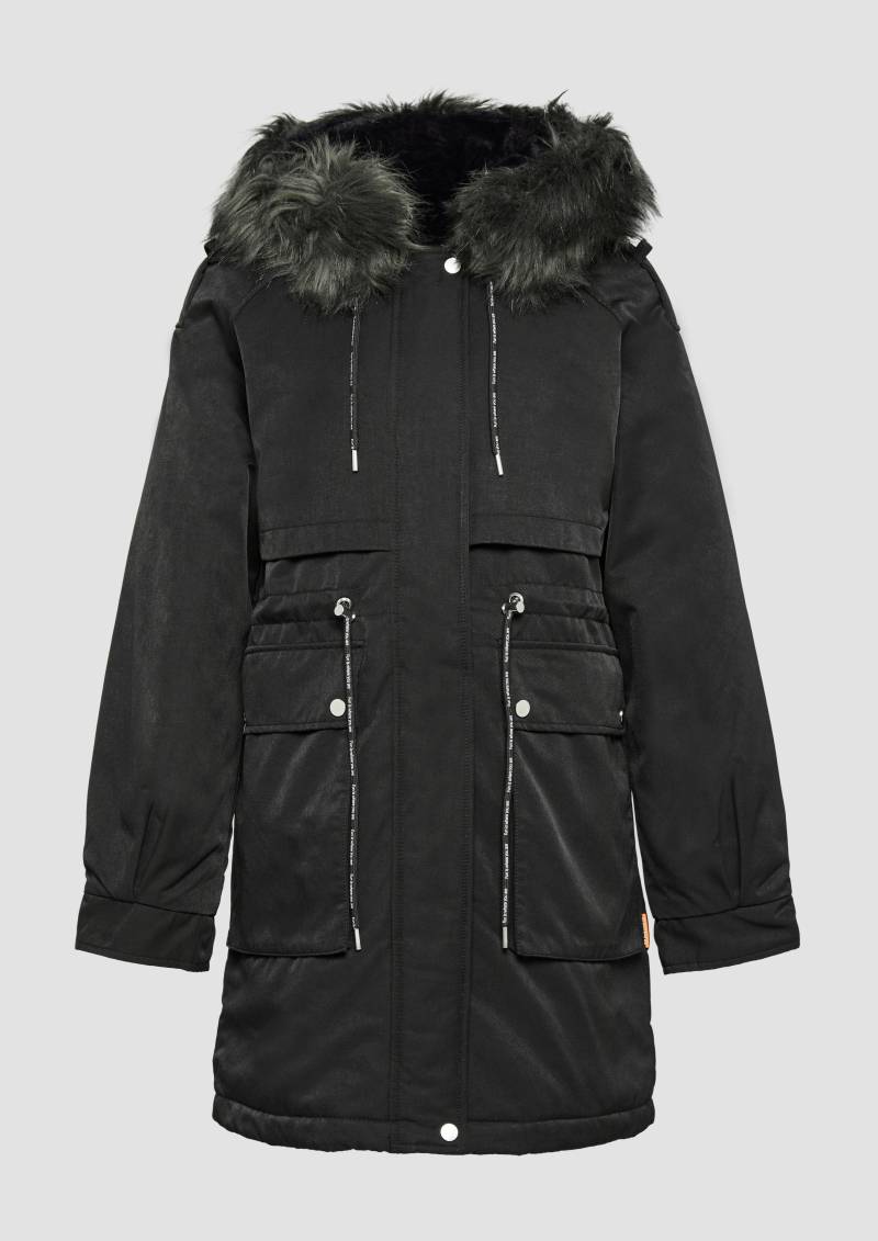 QS - Gefütterter Parka mit abnehmbarem Kunstfell, Damen, schwarz QS - Gefütterter Parka mit abnehmbarem Kunstfell, Damen, schwarz von QS