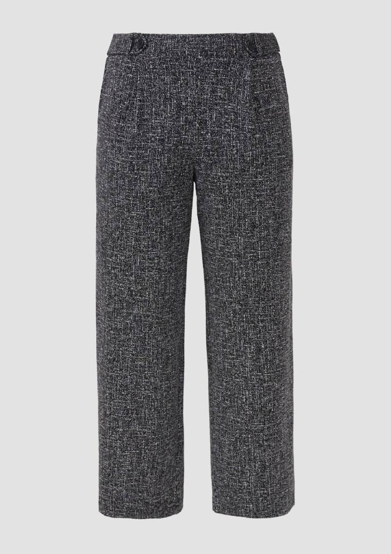 QS - Wide Leg-Hose aus Interlockjersey, Damen, schwarz von QS