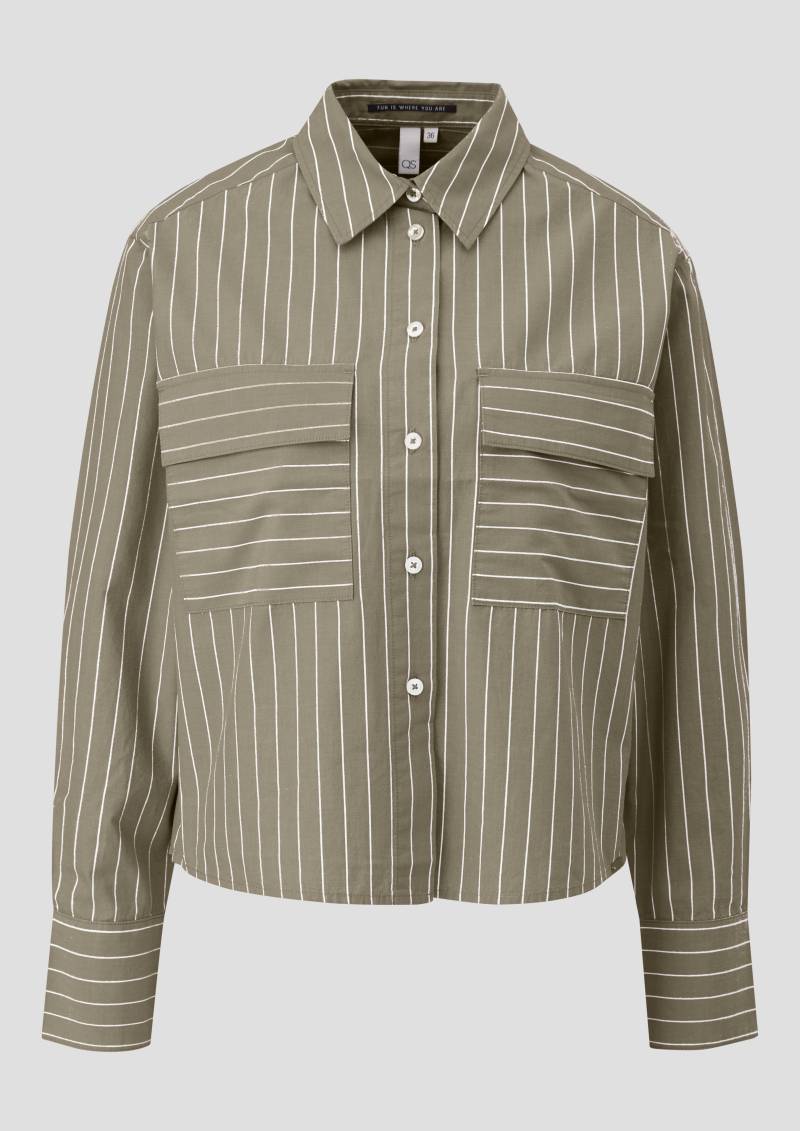 QS - Verkürzte Bluse im Loose Fit, Damen, Grün von QS