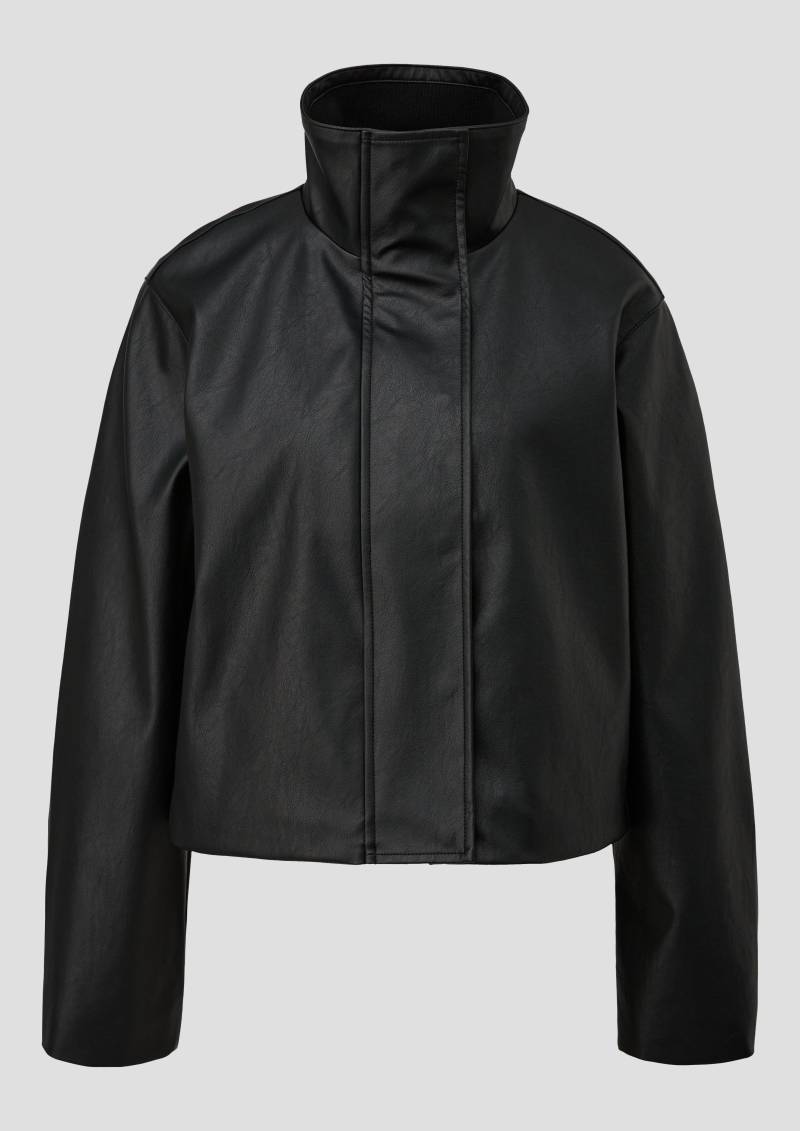 QS - Gerade geschnittene Jacke in Lederoptik, Damen, schwarz QS - Gerade geschnittene Jacke in Lederoptik, Damen, schwarz von QS