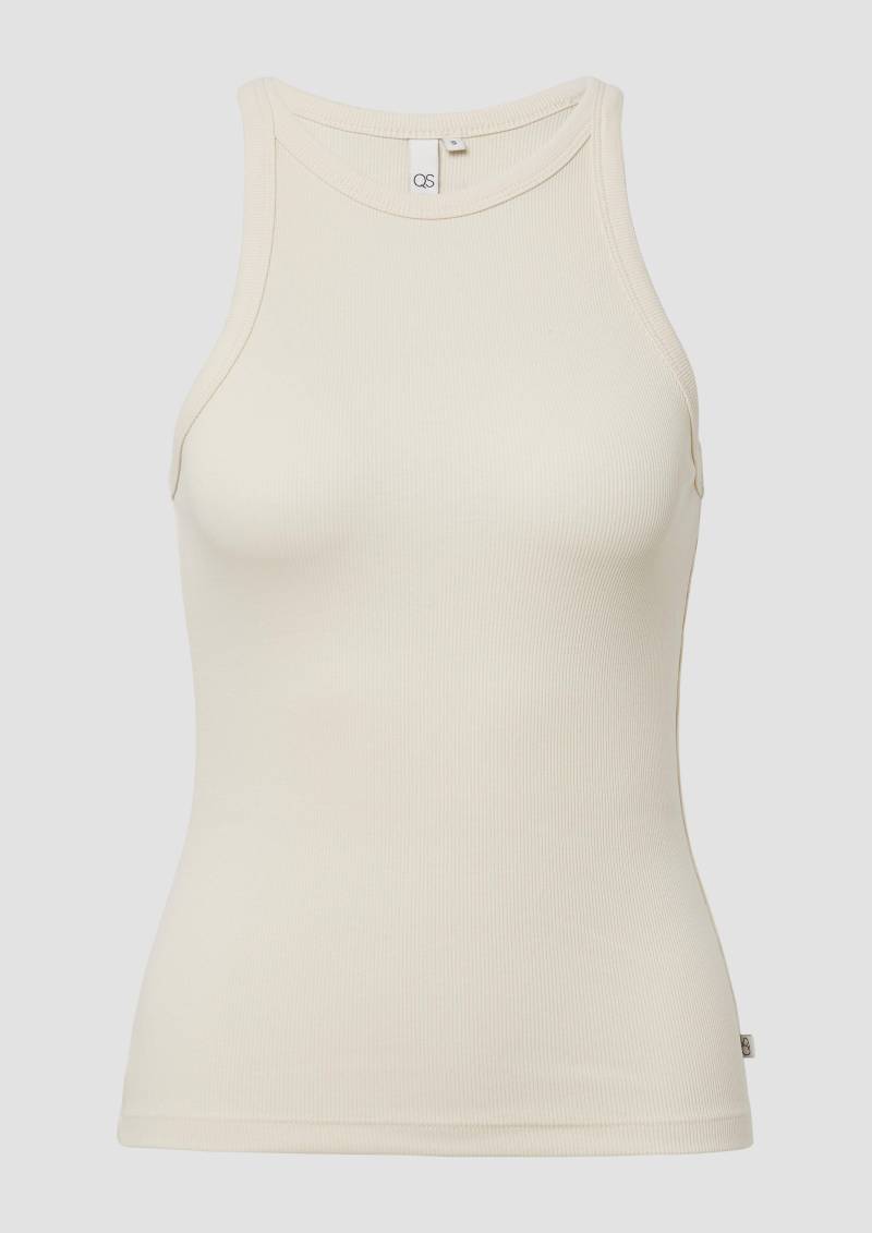 QS - Geripptes Tanktop, Damen, Beige QS - Geripptes Tanktop, Damen, Beige von QS