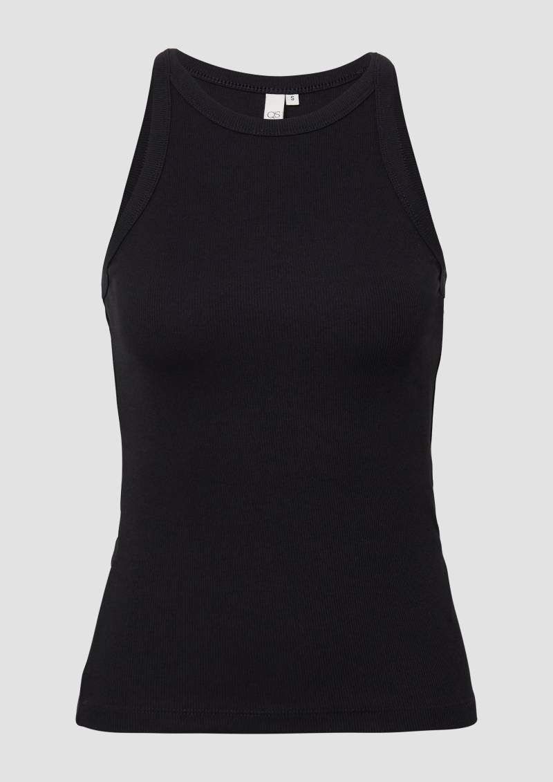 QS - Geripptes Tanktop, Damen, schwarz QS - Geripptes Tanktop, Damen, schwarz von QS