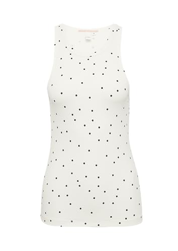 QS Geripptes Tanktop mit All-Over-Print Creme M von QS
