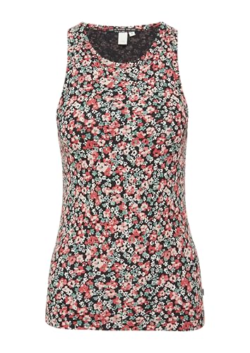 QS Geripptes Tanktop mit All-Over-Print schwarz L von QS
