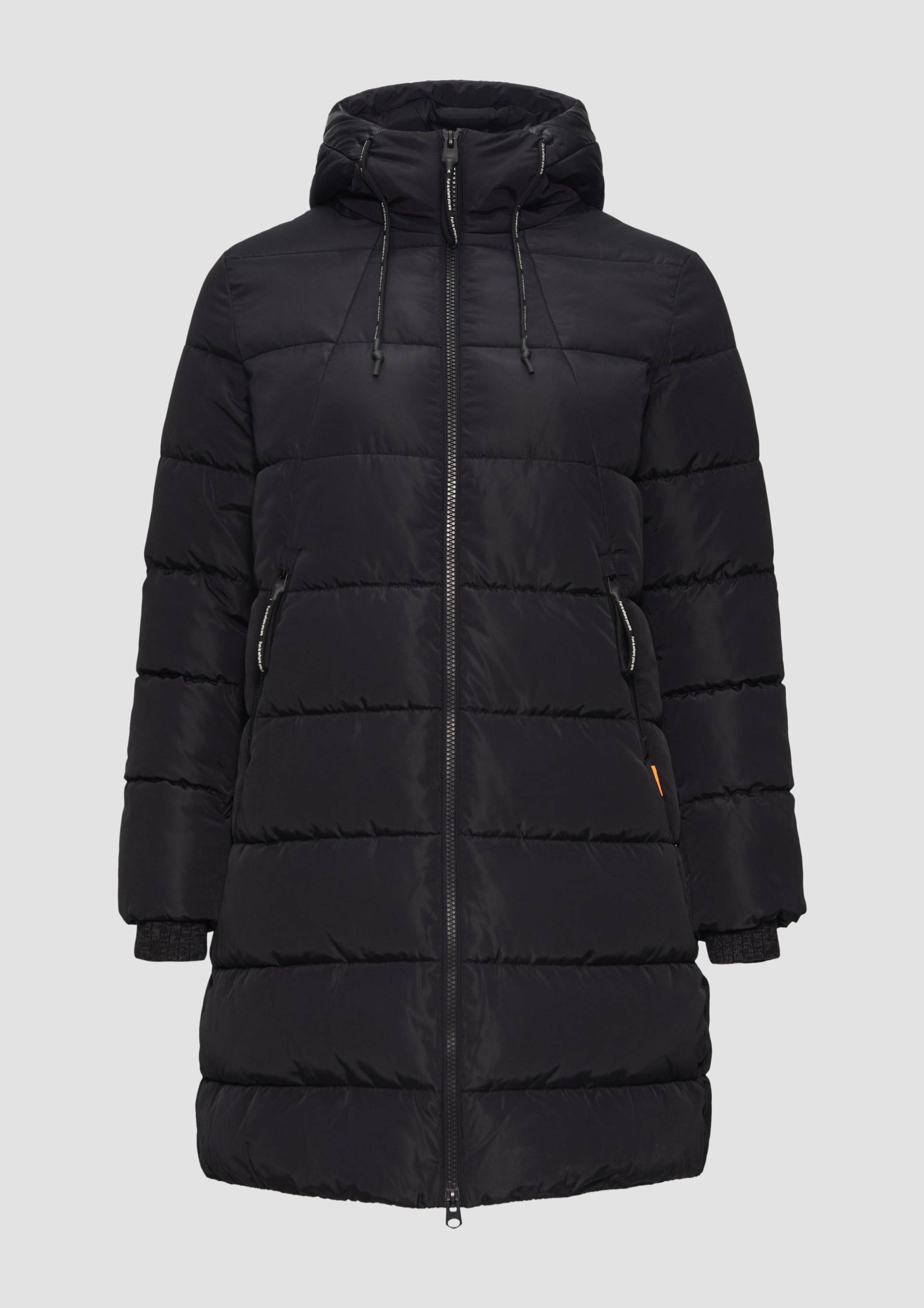 QS - Gesteppter Mantel mit Kapuze, Damen, schwarz von QS