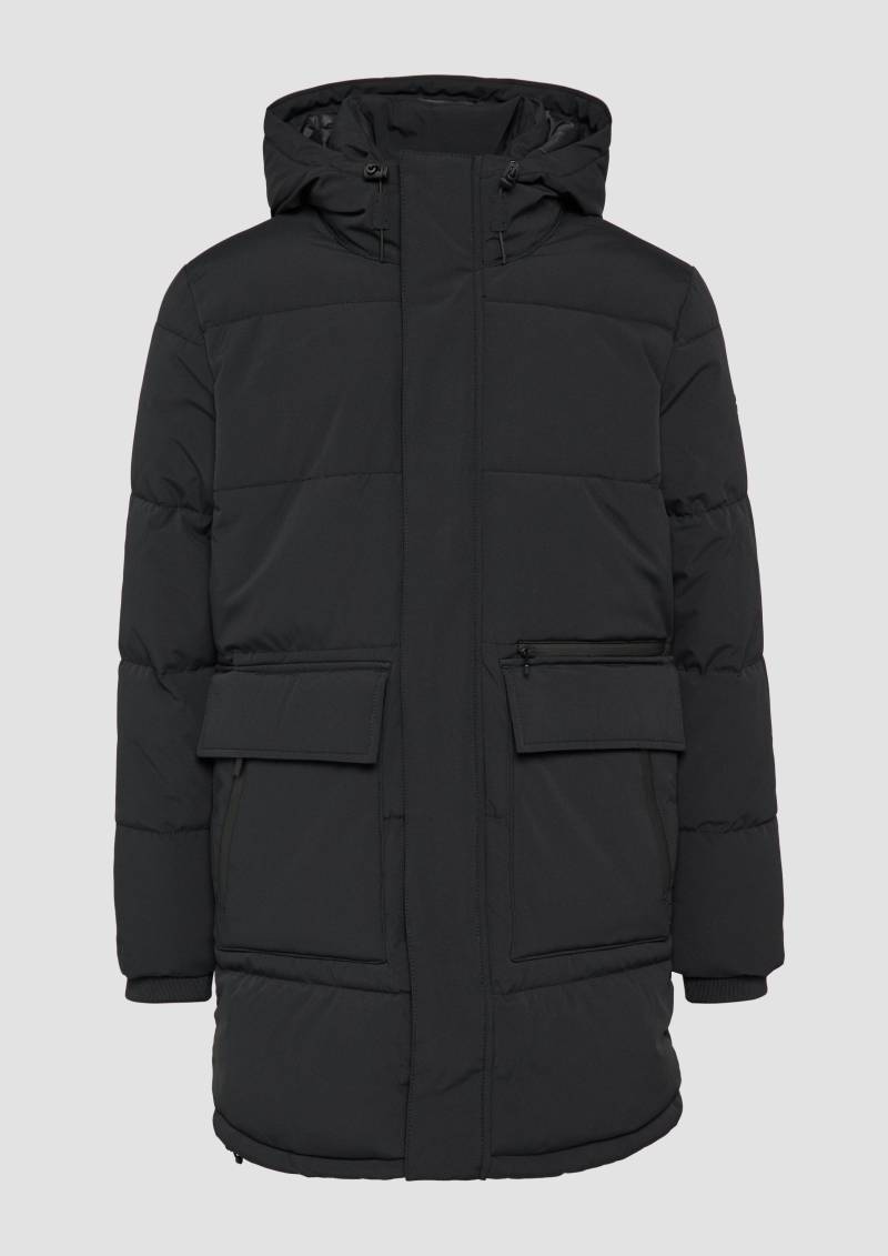 QS - Gesteppter Parka mit Kapuze und Innenkragen, Herren, schwarz QS - Gesteppter Parka mit Kapuze und Innenkragen, Herren, schwarz von QS