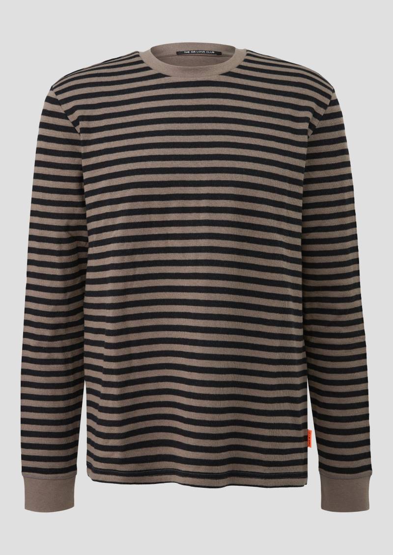QS - Gestreiftes Langarmshirt, Herren, braun|schwarz von QS