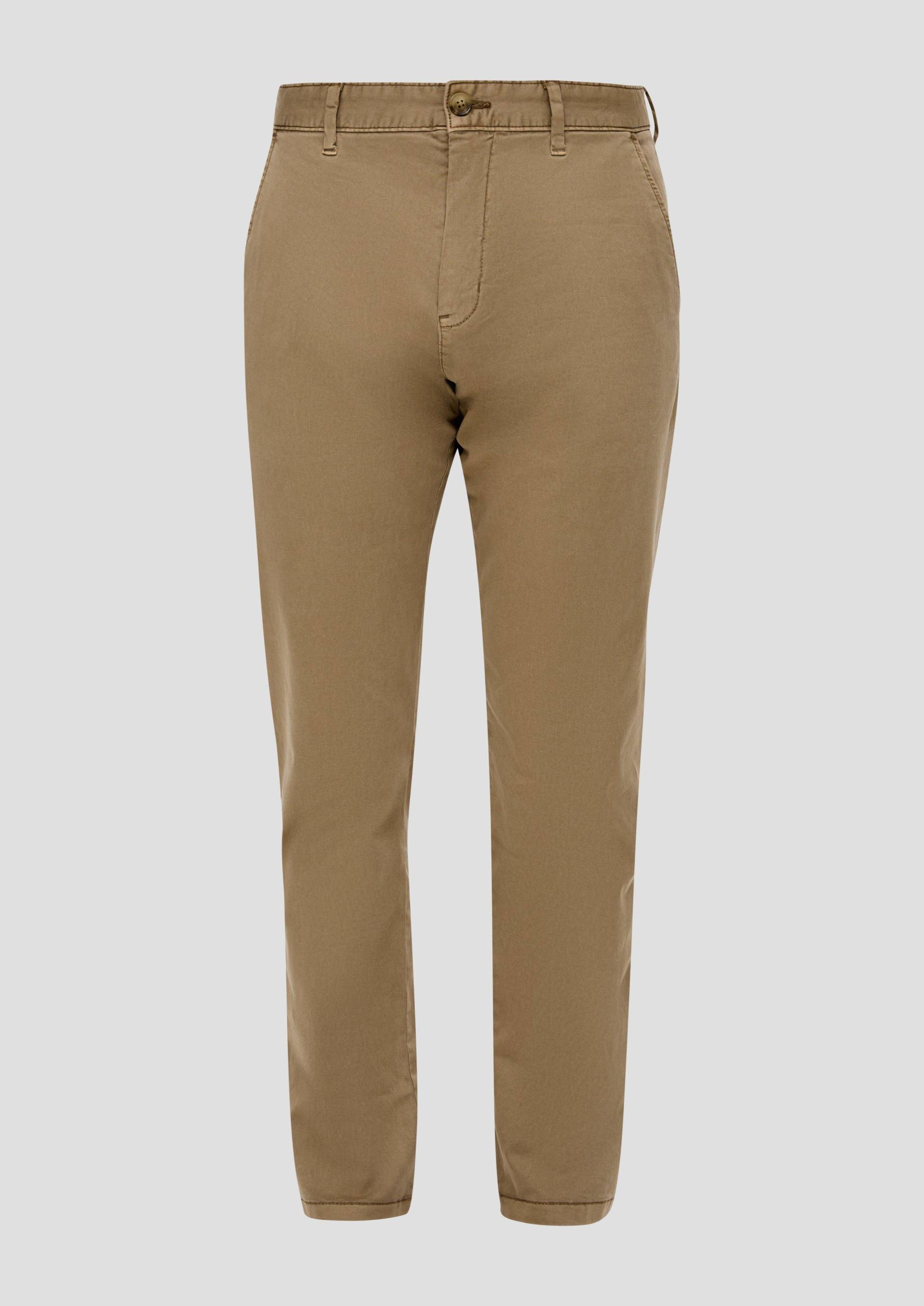 QS - Gewaschene Chino aus Stretch-Twill, Herren, braun von QS