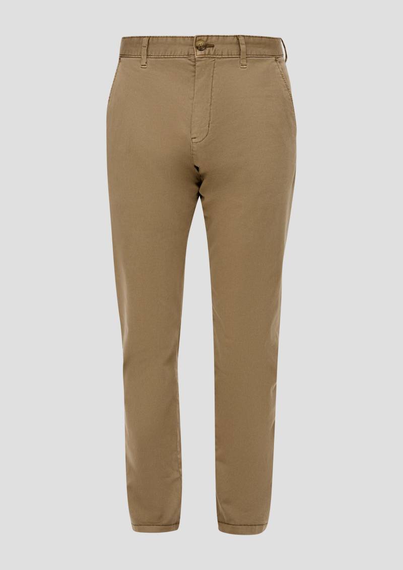 QS - Gewaschene Chino aus Stretch-Twill, Herren, braun von QS