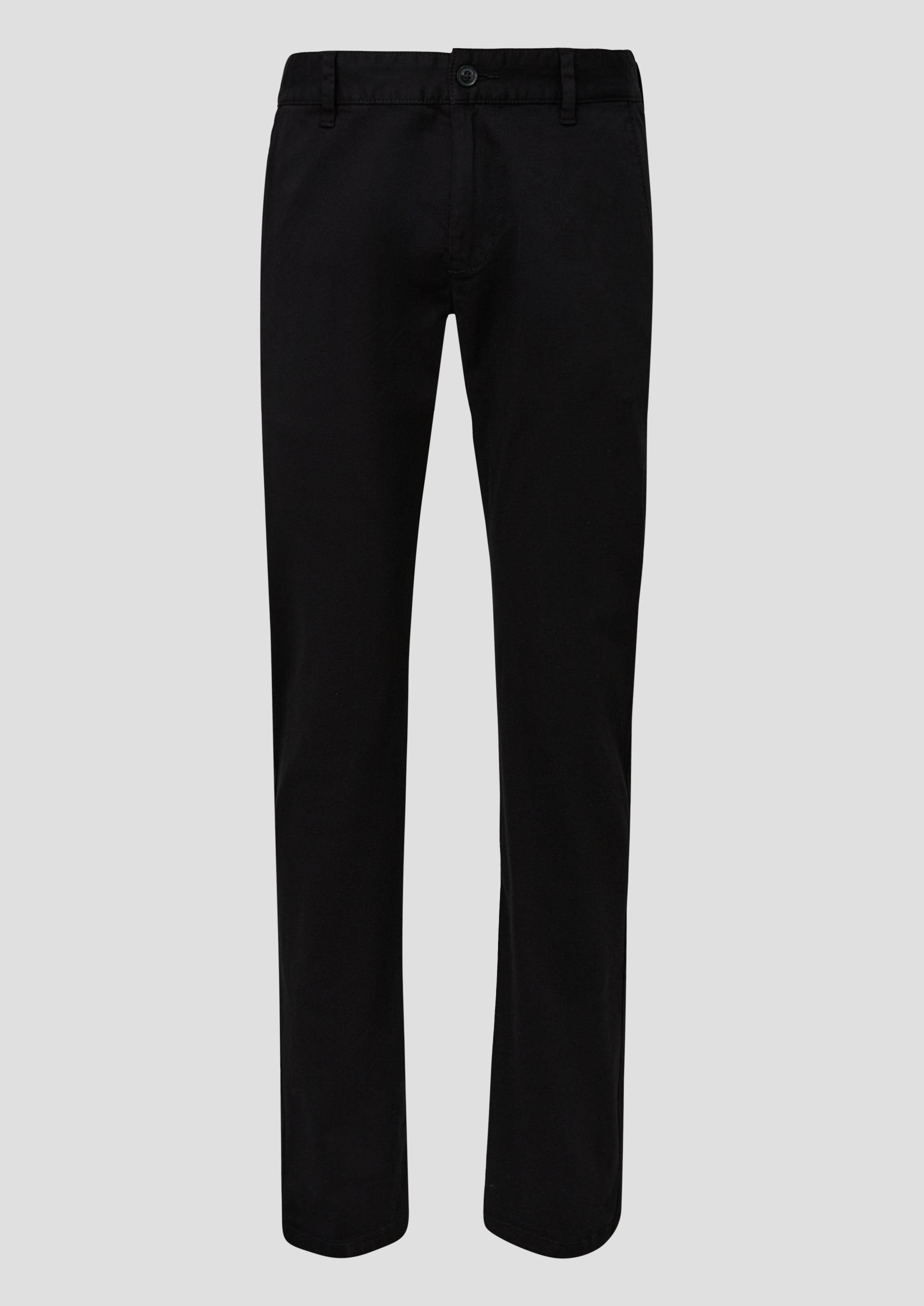 QS - Gewaschene Chino aus Stretch-Twill, Herren, schwarz von QS