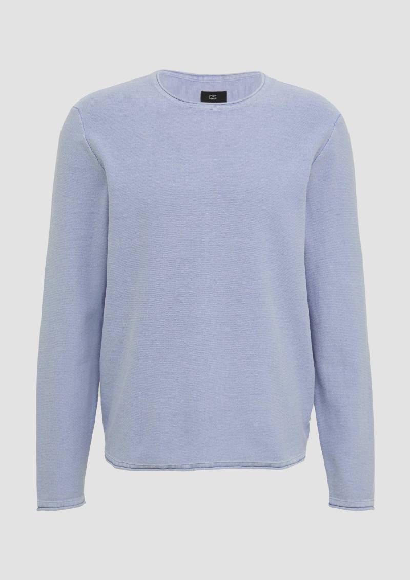 QS - Gewaschener Strickpullover mit Rollkante, Herren, blau QS - Gewaschener Strickpullover mit Rollkante, Herren, blau von QS