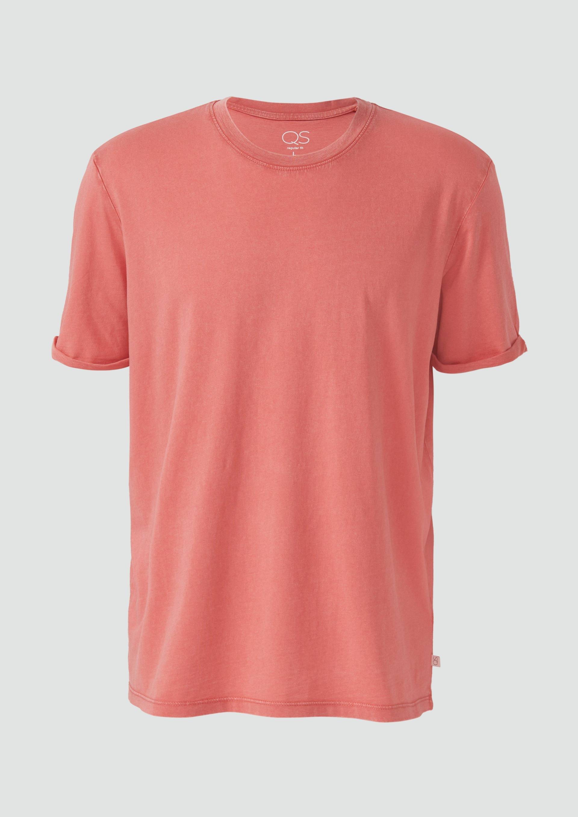 QS - Gewaschenes Basic-T-Shirt, Herren, Orange QS - Gewaschenes Basic-T-Shirt, Herren, Orange von QS