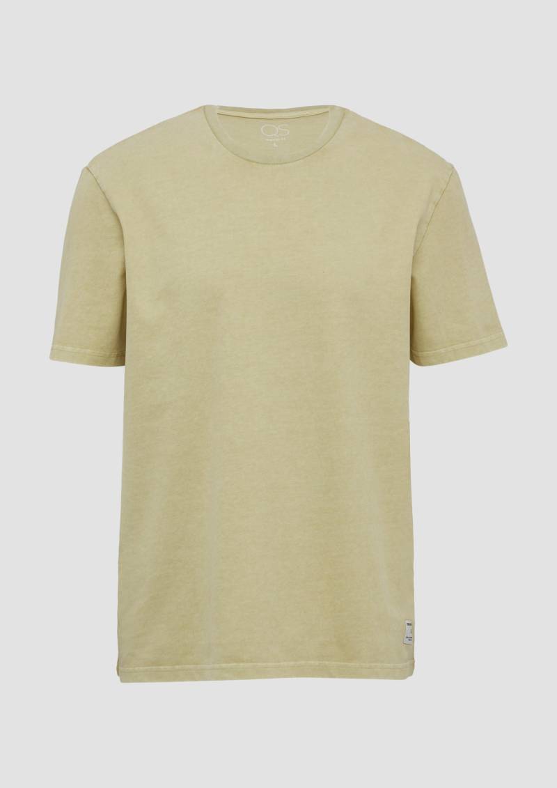 QS - Gewaschenes Basic-T-Shirt aus weichem Heavy Jersey, Herren, Grün QS - Gewaschenes Basic-T-Shirt aus weichem Heavy Jersey, Herren, Grün von QS