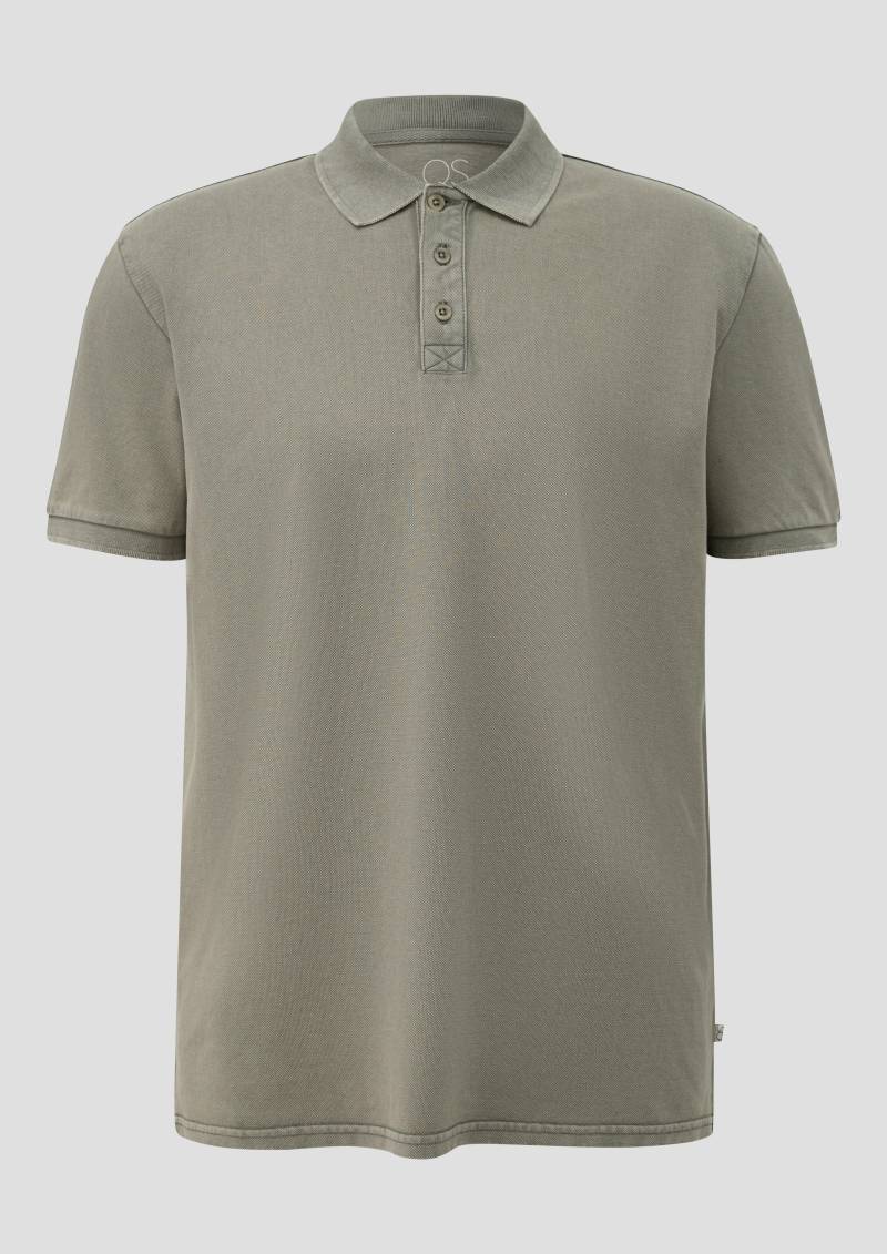 QS - Gewaschenes Polo-Shirt aus Baumwollpiqué, Herren, Grün von QS