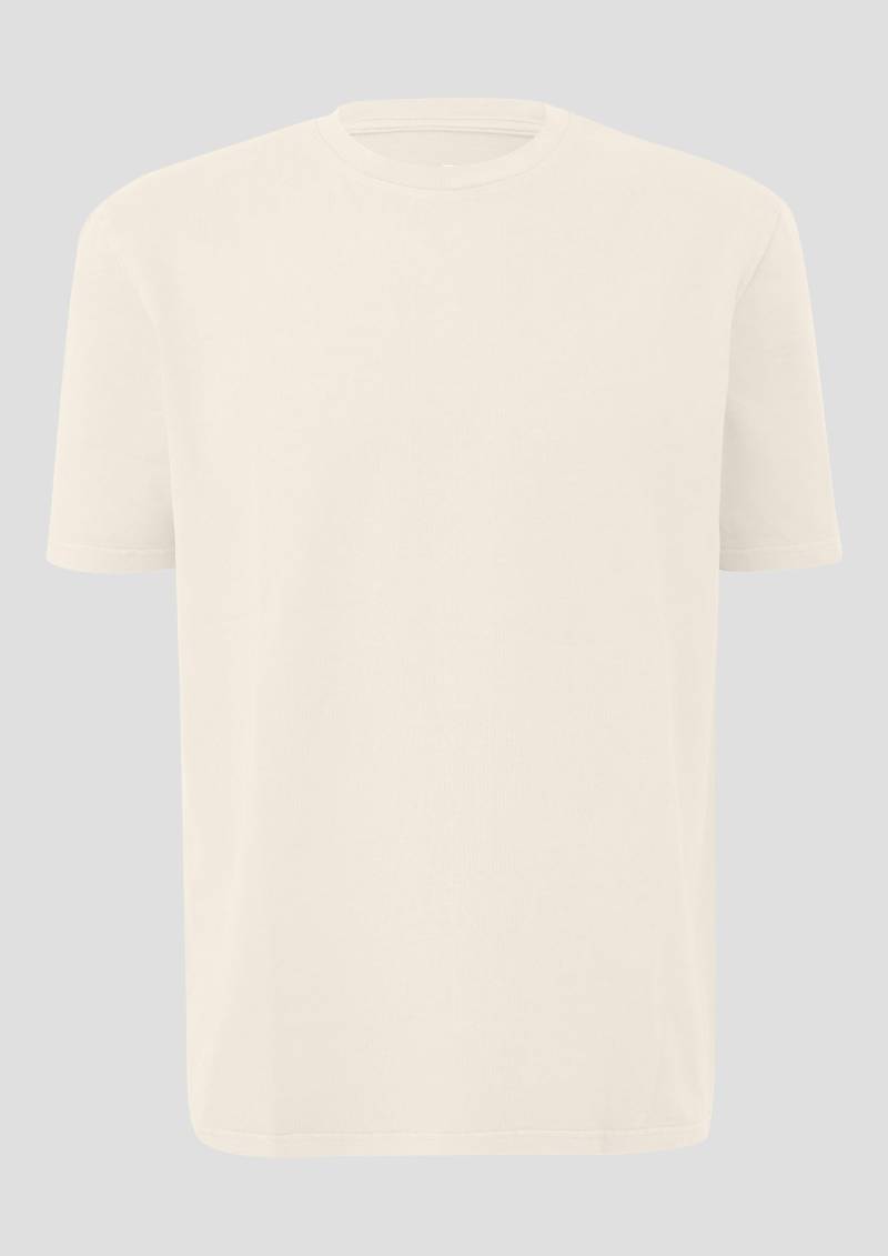 QS - Gewaschenes T-Shirt, Herren, creme von QS