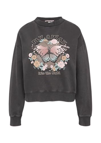 QS Gewaschenes Sweatshirt mit Frontprint schwarz S von QS