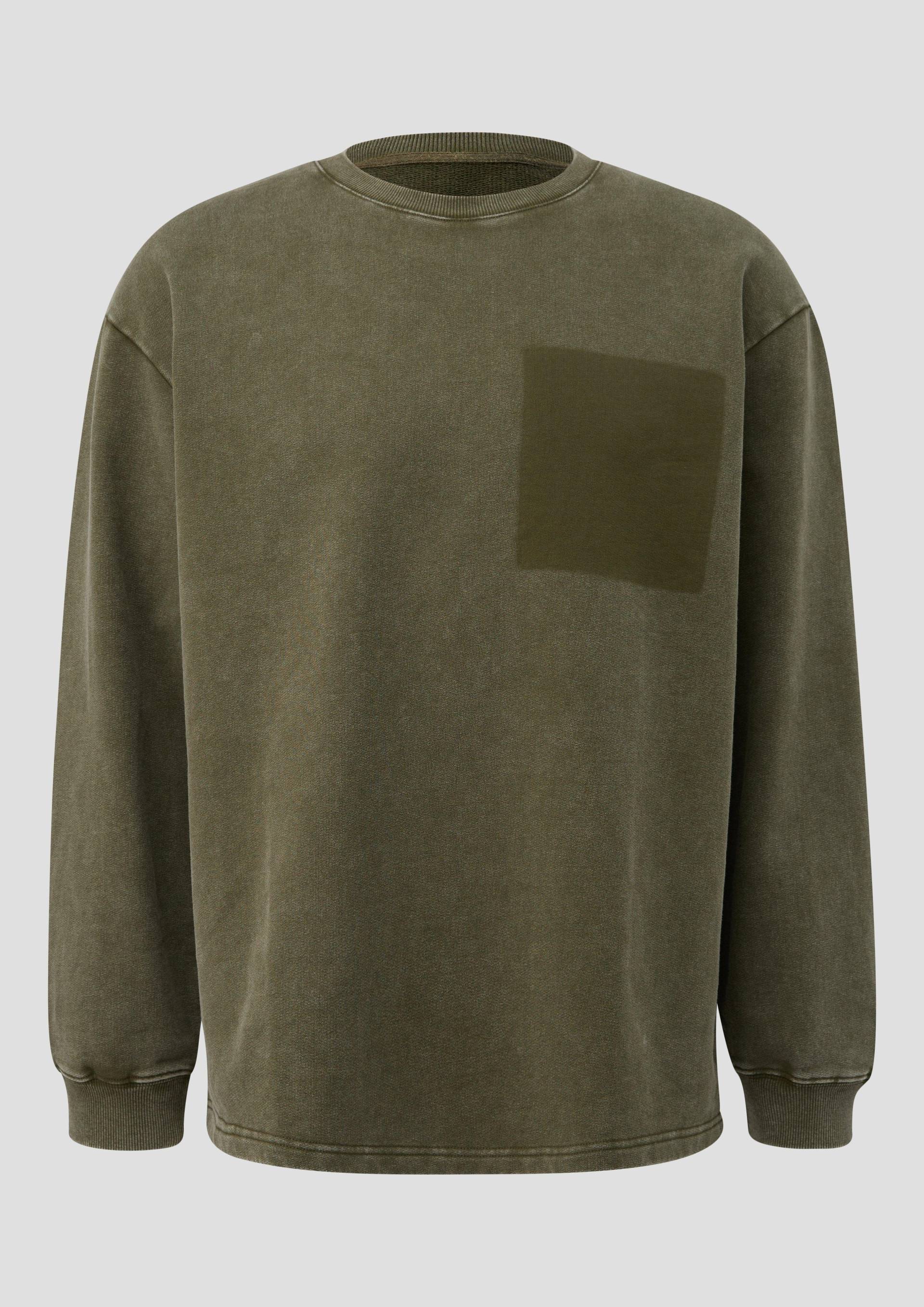 QS - Gewaschenes Sweatshirt mit Kontrast-Detail, Herren, Grün QS - Gewaschenes Sweatshirt mit Kontrast-Detail, Herren, Grün von QS