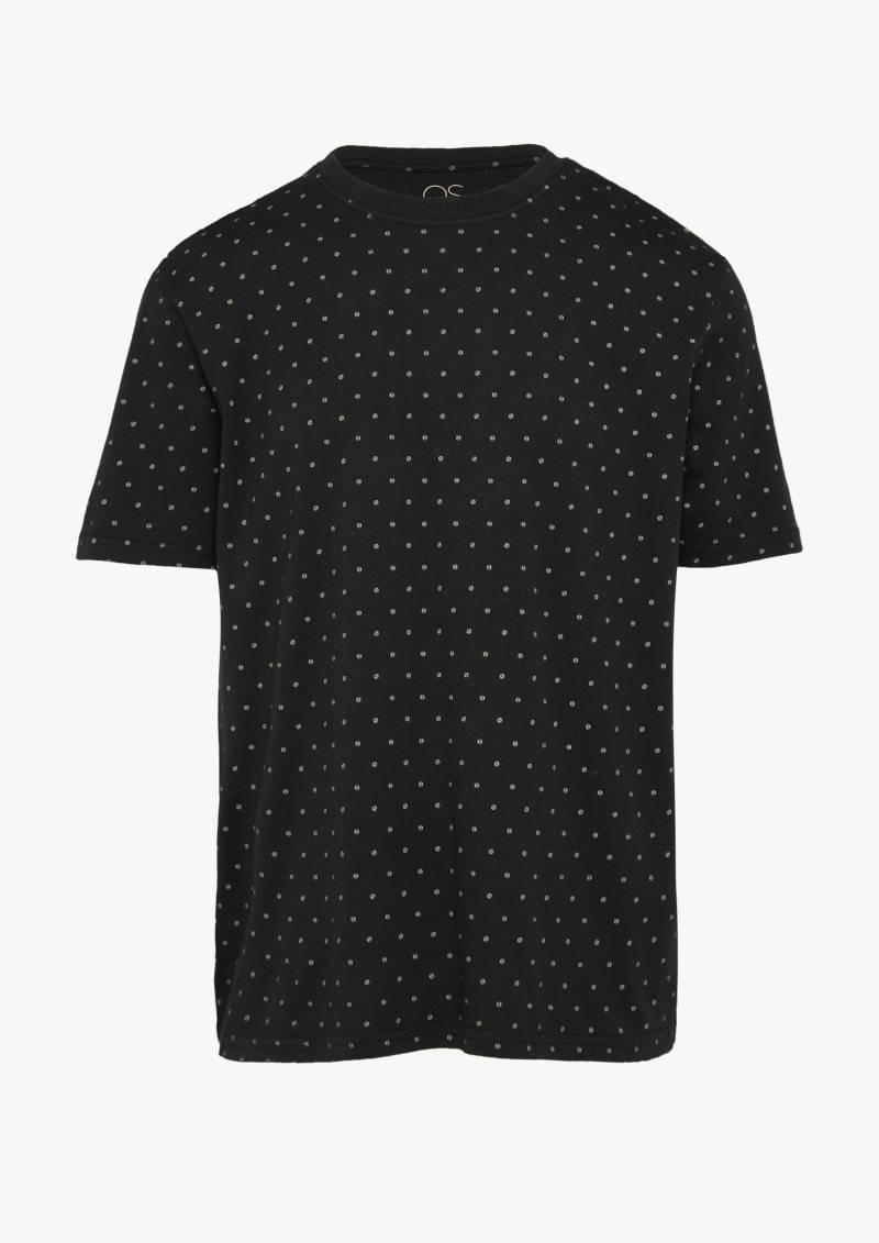 QS - Gewaschenes T-Shirt mit All-over-Print, Herren, schwarz von QS