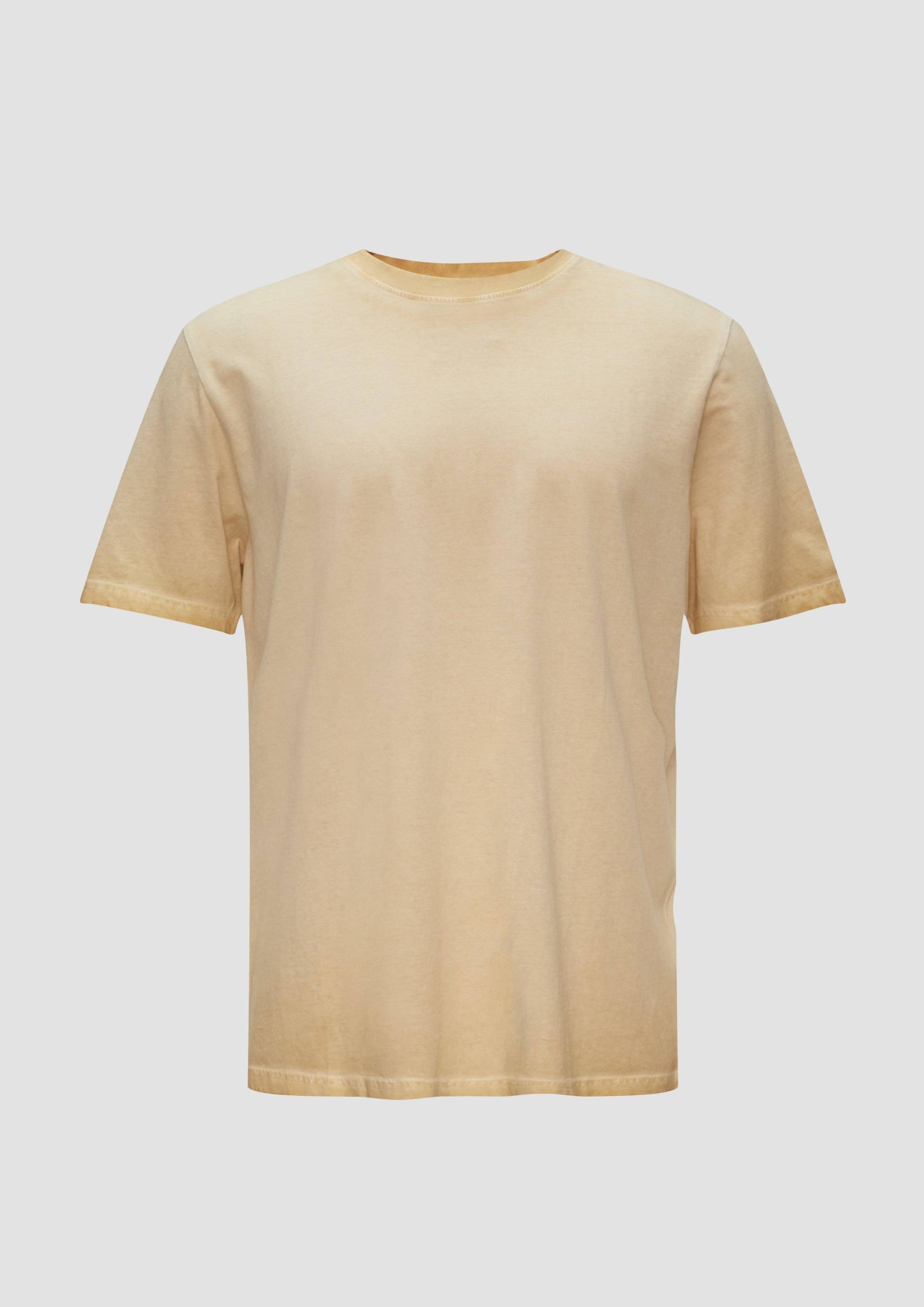 QS - Gewaschenes T-Shirt mit Rundhalsausschnitt, Herren, gelb QS - Gewaschenes T-Shirt mit Rundhalsausschnitt, Herren, gelb von QS