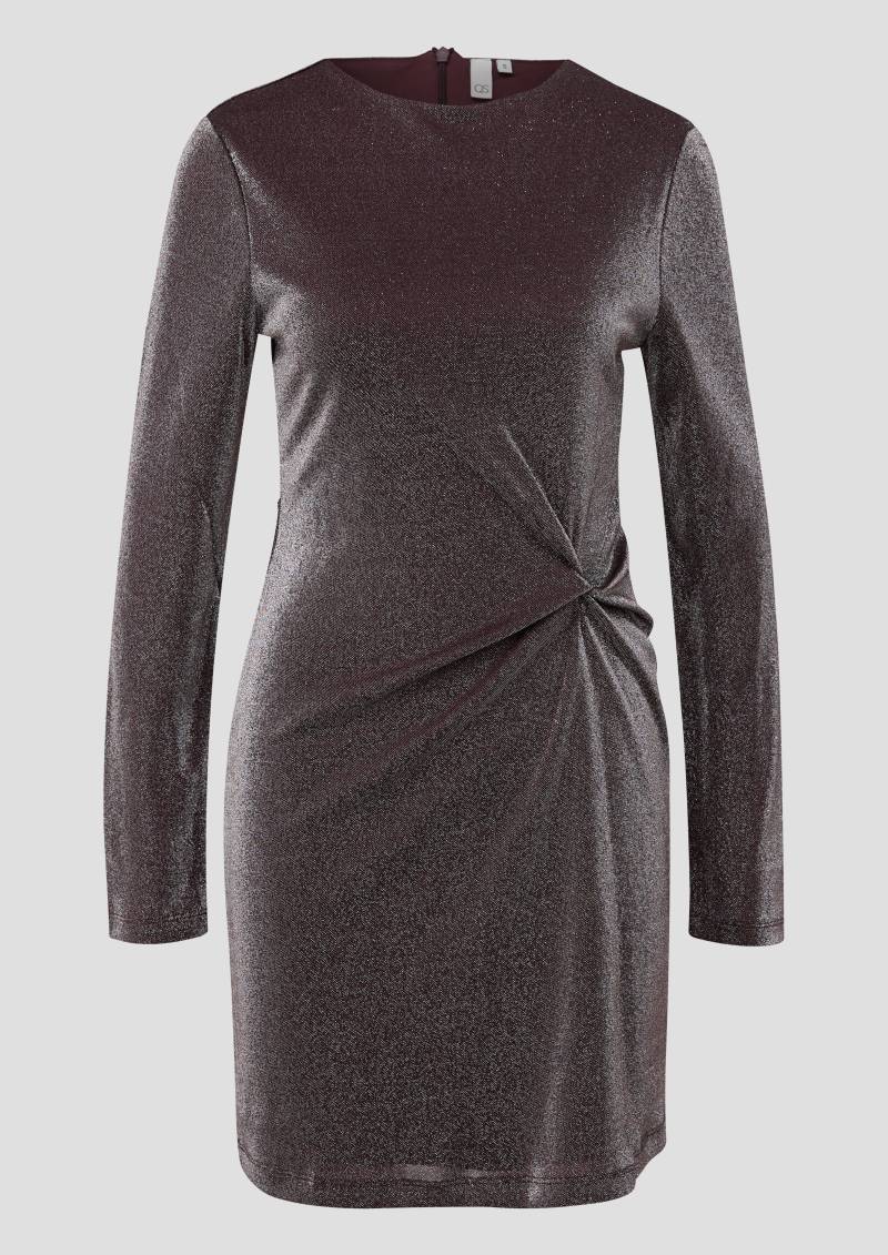 QS - Glitzer Jerseykleid mit Knotendetail, Damen, lila von QS