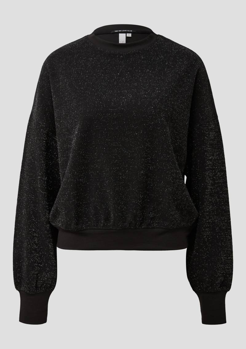 QS - Glitzer-Sweatshirt, Damen, schwarz von QS