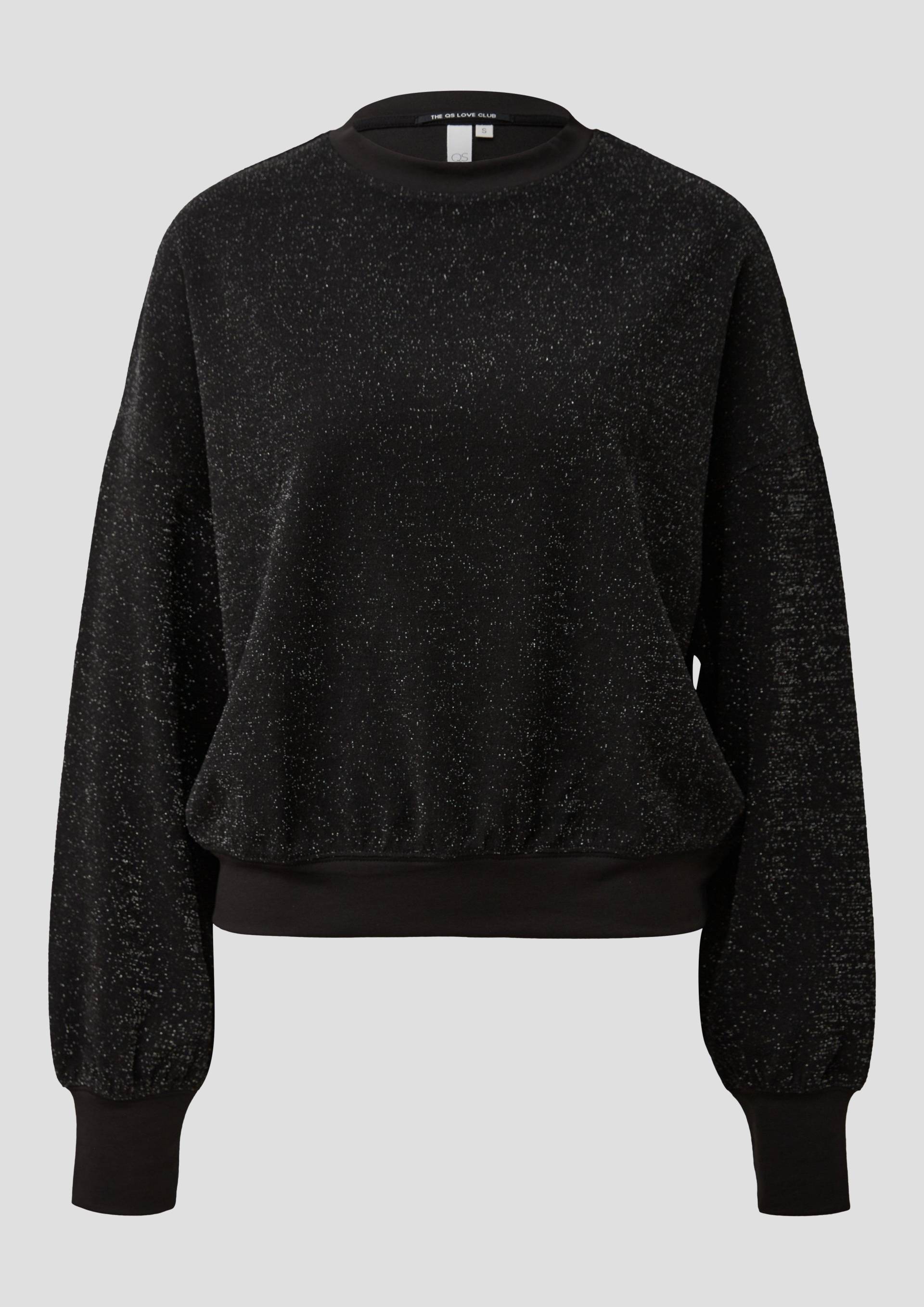 QS - Glitzer-Sweatshirt, Damen, schwarz von QS