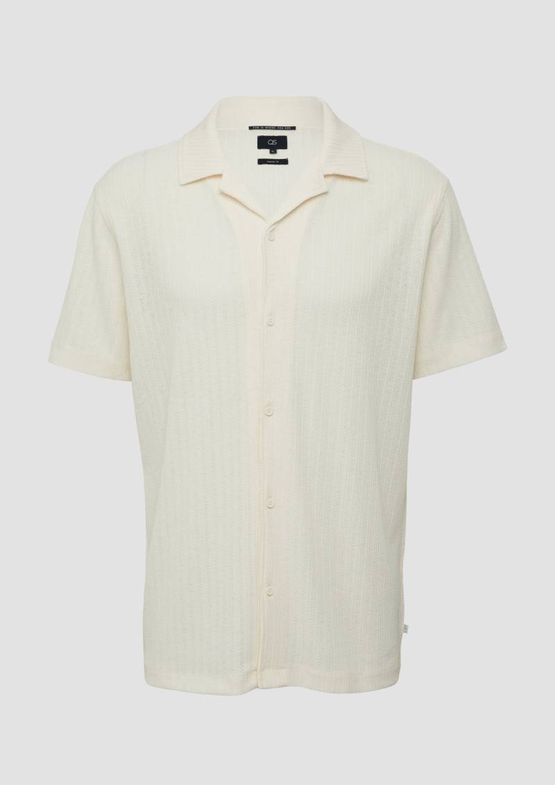 QS - Jerseyhemd mit weicher Strickstruktur, Herren, creme von QS
